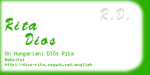 rita dios business card